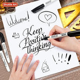 Shuttle Art Permanent Markers, 100 Pack Black Permanent Marker set,Fine Point, Works on Plastic,Wood,Stone,Metal and Glass for Doodling, Marking Shuttle Art