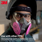 3M Half Facepiece Reusable Respirator 6200, NIOSH, Four-Point Harness, Comfortable Fit, Dual Airline Supplied Air Compatible, Bayonet Connections, 3M