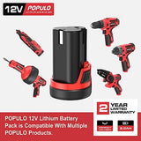 POPULO 12V Cordless Rotary Tool Kit, 5 Variable Speeds, Max Load Speed up to 32000RPM, Powerful Engraver, Sander, Polisher, 114 Easy Change populo