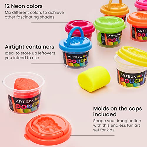 Arteza Kids Arteza Dough in TUBS, Neon Colors - WoodArtSupply