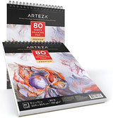 ARTEZA Drawing Pad 9 x 12 Inches, Pack of 2, 160 Sheets (80lb/130g), Spiral Bound Artist Drawing Books, 80 Sheets Each, Durable Acid Free Sketch ARTEZA