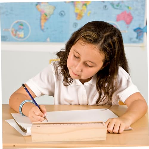 TEHAUX Box Wooden Pencil Case Desk Organizers Jewelery Storage Case Unpainted Pen Case Unfinished Wood Case Pencil Container Wood Pencil Case Pencil TEHAUX