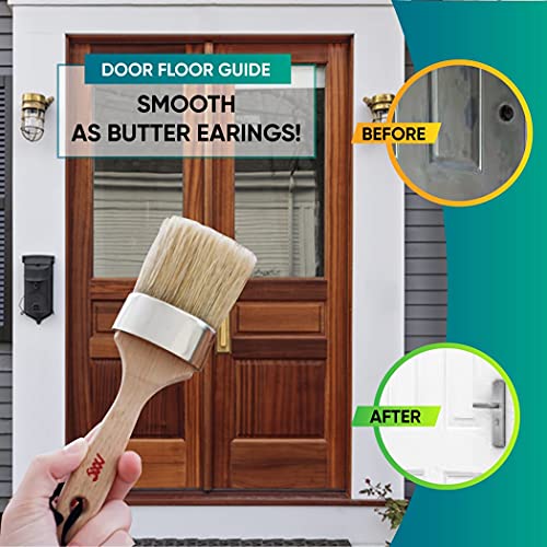 Chalk Wax Paint Brush 4PCs Set Including 3 Small Paint Brushes for Furniture Painting and 1 Large Chalk Brush, Bristle Paint Brushes Set Compatible MODERN ART SUPPLIES A PRODUCT OF SMARTVISION CO