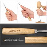 HAUTMEC Wood Carving Tools Set of 6, Wood Gouge Tools Set, Fishtail Gouges to Reach into Tight Spaces for Hobbyists or Professionals HT0236-WW HAUTMEC