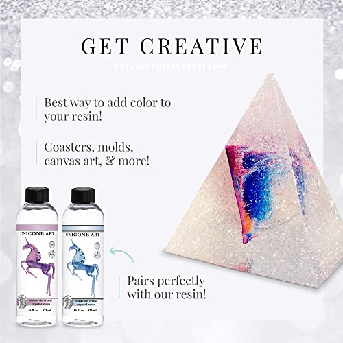 Crushed Crystal Mica Powder Pigment (56g) Multipurpose DIY Arts and Crafts, Cosmetic Grade, Soap,Resin Epoxy,Paint, Slime, Mold Making, Candle unicone art