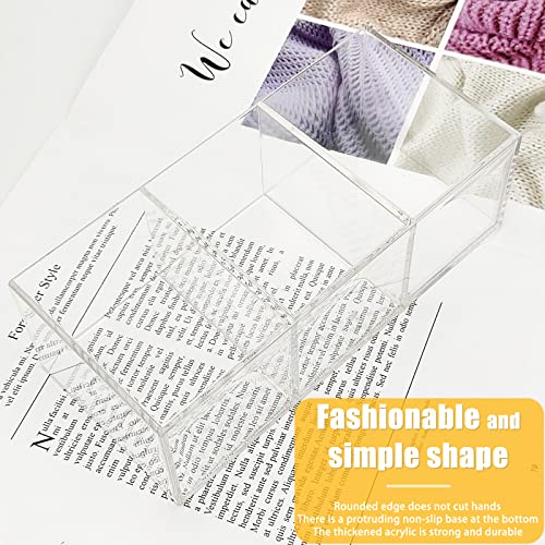 Cerpourt Clear Makeup Brush Organizer,Acrylic Cosmetic Brushes Storage Holder with 3 Slots,Pencil Pen Holder for Desk,Desk Organizer and Accessories Cerpourt