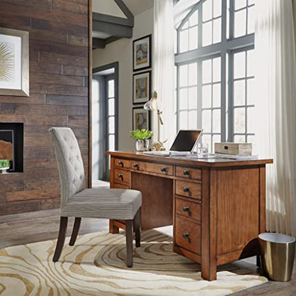 Tahoe Aged Maple Executive Pedestal Desk by Home Styles, 5412-18 - WoodArtSupply