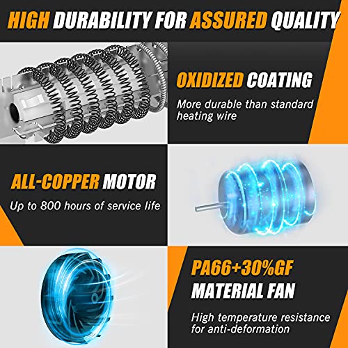 DIAFIELD 1850W Heat Gun Variable Temperature Settings 112℉~1202℉（44℃- 650℃), Fast Heat Hot Air Gun, Durable & Overload Protection, with 4 Nozzels for DIAFIELD