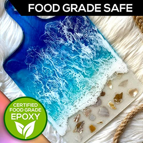 Superclear Table Top Epoxy Resin, 10 Gallon Mega Pack Epoxy Kit - Certified Food Grade 1:1 Protective Epoxy Resin for River Tables, Live Edge Tables, FGCI