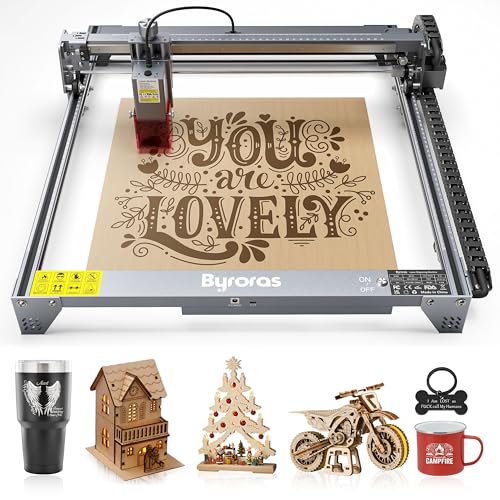 Byroras BE100 Laser Engraver, 10W Laser Cutter and Engraver Machine for Gifts, 60W Power Output, 0.01mm Precision, 400mm/s Speed, DIY Laser Engraving BYRORAS