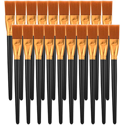 20 Pieces Paint Brushes for Acrylic Painting, Nylon Paint Brushes 1 Inch Wide Flat Paint Brushes Set for Artists Professional Amateurs Gouache &