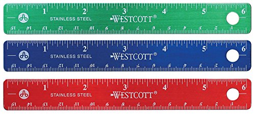 Westcott Stainless Steel Office Ruler with Non Slip Cork Base, 6-Inch (10414) - WoodArtSupply