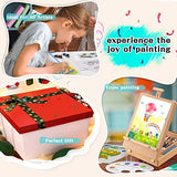 Art Paint Set with Wooden Easel Box, 24 Colors Acrylic Paints, 8 Paint Brushes, 6 Canvas Panel etc. Creative Paining Supplies kit for Kids, Student, Inburit
