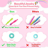 FLYINGSEEDS Unicorn Jewelry Making Kit, 5 Rubber Necklaces and Charms with 100 Big Holes Beads Toy Set, Beading Arts and Crafts, Ideal Gifts for FLYINGSEEDS