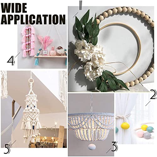 PH PandaHall 500pcs 10mm Wooden Beads, Natural Round Wood Beads Xmas Beads Unfinished Loose Beads Wood Ball Spacer Beads for Macrame Garland PH PandaHall