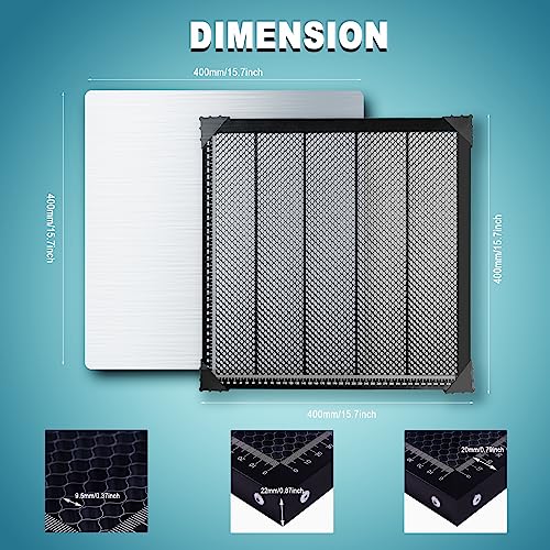 MCWlaser Honeycomb Working Table 15.7"x15.7"/400x400mm Honeycomb Laser Bed with Aluminum Plate for Most Laser Engraver Cutter MCWlaser
