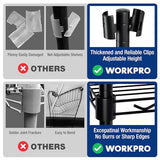 WORKPRO Storage Shelves, 5 Tier Metal Shelving Unit, Garage Wire Rack, Standing Adjustable Shelves with Hooks for Pantry Closet Kitchen Basement, 30" WORKPRO