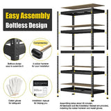 PrimeZone 47" W x 23.6" D x 71" H Large Heavy Duty Storage Shelves - 5 Tier Adjustable Garage Storage Shelving, Metal Storage Utility Rack Shelf Unit PrimeZone