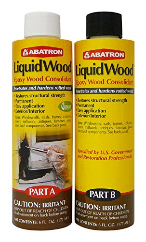 Abatron LiquidWood Kit - 12 Ounce - 2-Part Structural Wood Epoxy Resin - Wood Hardener and Consolidant - Perfect Primer for WoodEpox Epoxy Wood - WoodArtSupply