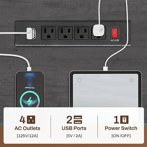 SEDETA L Shaped Gaming Desk, Convertible 96" Home Office Desk or Corner Desk, L Shaped Desk with Power Outlets & LED Strip, Monitor Stand, Keyboard SEDETA