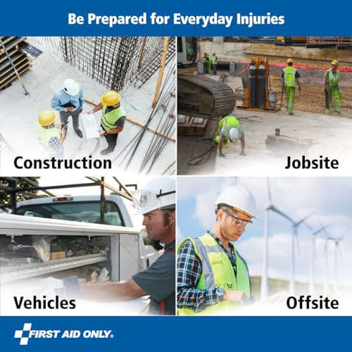First Aid Only 9302-25M 25-Person Contractor's Emergency First Aid Kit for Home Renovation, Job Sites, and Construction Vehicles, 178 Pieces First Aid Only