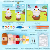 Crochetta Crochet Kit for Beginners, Crochet Starter Kit with Step-by-Step Video Tutorials, Crochet DIY Knitting Supplies for Adults Kids, Cute Hen Crochetta