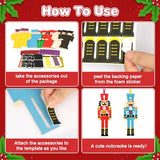 Fennoral 12 Pack Nutcracker Craft Kit for Kids Make You Own Foam Stickers Ornament DIY Christmas Arts and Crafts fo Chirstmas Party Supplies Fennoral