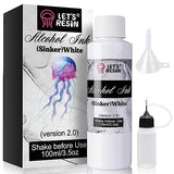 LET'S RESIN White Alcohol Ink for Epoxy Resin, Upgraded White Alcohol Ink 3.5oz/100ml, Alcohol-Based Resin Ink, White Resin Pigment for Resin Petri, LET'S RESIN