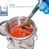 CUGEBANNA Paint Brush Washer,Airtight Stainless Steel Brush Cleaner for Oil Painting Acrylic,Brush Washer with Cleaning Beads and Wringer CUGEBANNA