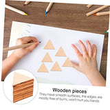 COHEALI 60pcs Triangular Wood Chips Natural Wood Triangles Wood Shapes Unfinished Wood Crafts Wooden Craft Shapes Wood Round Handmade Gifts Wooden COHEALI