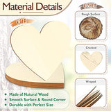 Wooden Hearts for Crafts, 10 Pack 12 Inch Blank Heart Cutout Unfinished Wood Hearts Slices Valentine's Heart Shaped Ornaments Door Hanger Decor for Boqin