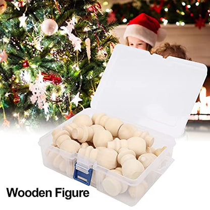 26Pcs Christmas Peg Dolls, Unfinished Wood Christmas Tree Acorn Snowman Figurines Body Shape for Arts and Crafts Children Kid Graffiti Drawing Toy - WoodArtSupply