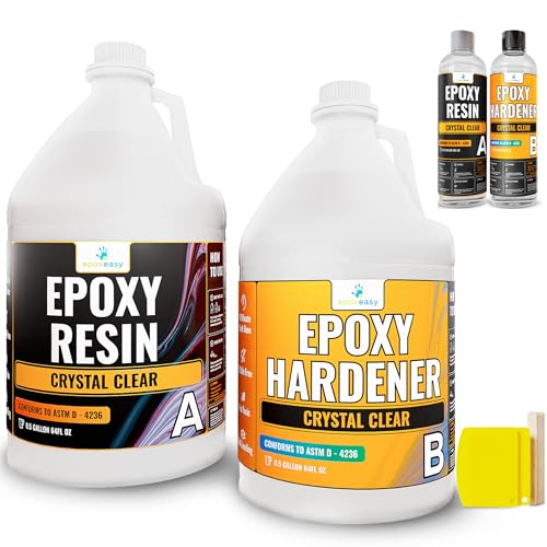 Resin Epoxy for Clear Coating - 1 Gallon Resin Kit - Perfect for Molds, Crafts, Jewelry, Wood, DIY, Canvas, Glass, Food Safe, Non Yellowing, Bubble
