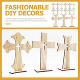 SEWACC 30pcs Cross Wood Jesus Wood Flower SEWACC