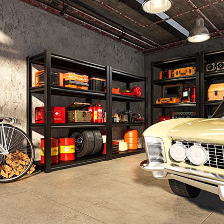 Raybee 40" Wide Garage Shelving Heavy Duty, Garage Storage Shevles Heavy Duty Shelving, Adjustable 4 Tier Metal Shelving, Garage Shelves Heavy Duty Raybee