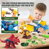 Dinosaur Toys for 3, 4, 5, 6, 7 Year Old Boys, Take Apart Toys with Electric Drill for Kids, STEM Educational Construction Building Toys, Ideal Xmas Officygnet