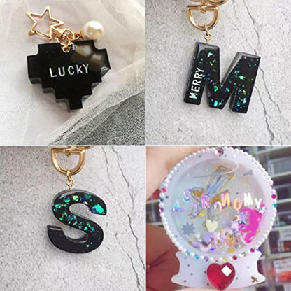 Ankexin English Letters Glitter Sequins Flakes Resin UV Epoxy Mold Fillings Nail Decor - WoodArtSupply