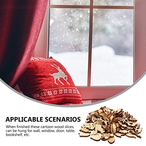 EXCEART 200pcs Unfinished Wood Cutout Set Rustic Wood Forest Animal Leaf Mushroom Craft Pieces Slice Embellishment for Home Wedding Decor DIY Jewelry EXCEART