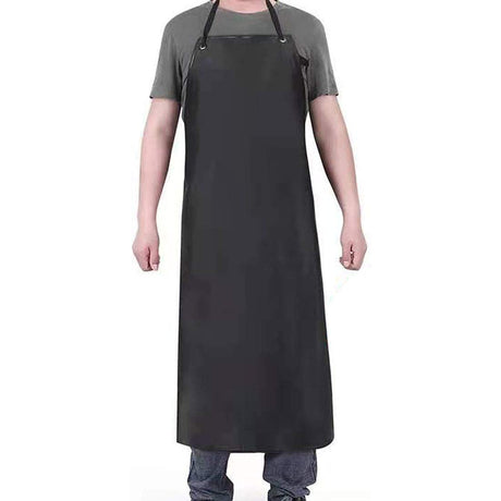 PUPOPIK Waterproof Rubber Vinyl Apron 40" -Stay Dry - Chemical Work Apron Durable with Adjustable Apron for Dishwashing (BLACK-1PACK) PUPOPIK