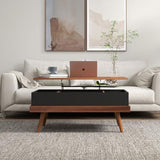 HOMCOM Lift Top Coffee Table with Hidden Compartment, 39.25" Wooden Center Table with Safety Hinges and Wood Legs for Living Room, Home Office, HOMCOM