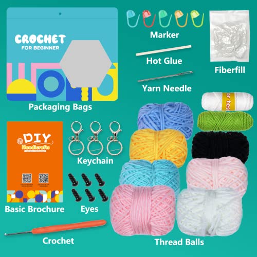 Beginreally Crochet Kit for Beginners, 3Pcs Cute Animals Complete Beginner  Crochet Set for Adults and Kids, Crochet Starter Kit with Step-by-Step