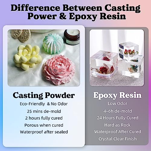 LET'S RESIN Resin Casting Powders 3000g, Fast Cured Casting Resin Kit for Beginners,20~30 Minutes De-Mold, Water Activated Plaster Powder Casting Kit LET'S RESIN