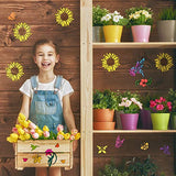 16 Pieces Flower Stencil for Painting Bee Sunflower Butterfly Spring Stencil Large Template Reusable Summer Painting Stencil and Metal Open Ring for Zonon