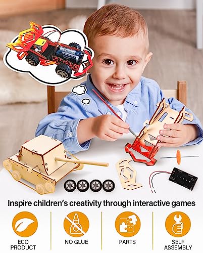 STEM Projects for Kids Ages 8-12 Wooden Model Car Kits DIY Paintable 3D Puzzles,Building Toys Science Experiment Educational Set for Boys,Assemble