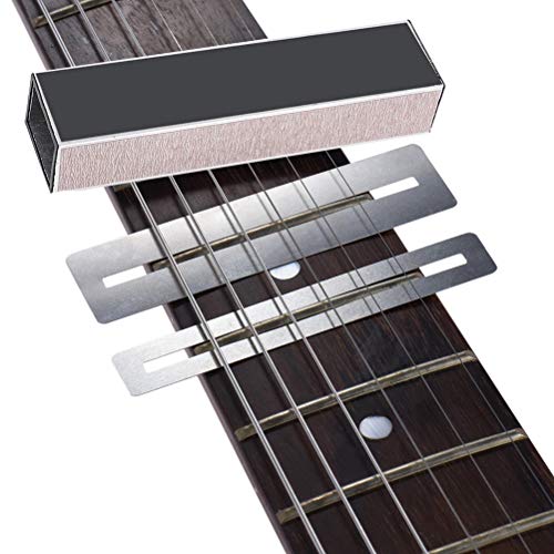 Vankcp 6Pcs Guitar Repair Tool Kit with Storage Bag, Including Guitar Fret Leveling Beam, Guitar Fret File, Fret Rocker, 2Pcs Fingerboard Guards for Vankcp