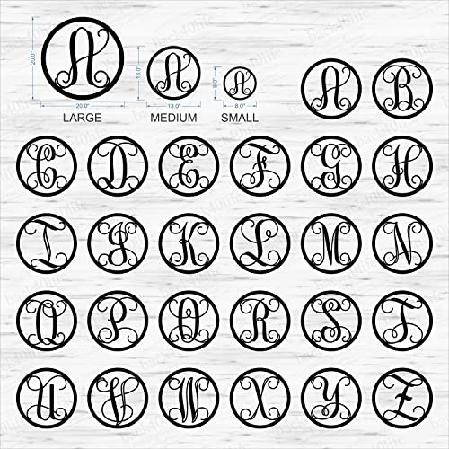 Precision Cut Unfinished Wood Vines Circle Monogram Letter Back40Life