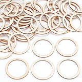 NBEADS 50 Pcs Natural Wood Rings, 2.9" Unfinished Wood Pieces Circle Ornaments Wood Linking Rings Blank Wooden Slices for Painting Christmas Home NBEADS