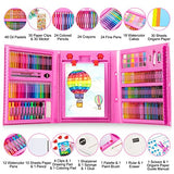 Art Supplies, 272 Pack Art Set Drawing Kit for Girls Boys Teens Artist, Deluxe Gift Art Box with Trifold Easel, Origami Paper, Coloring Book, Drawing POPYOLA