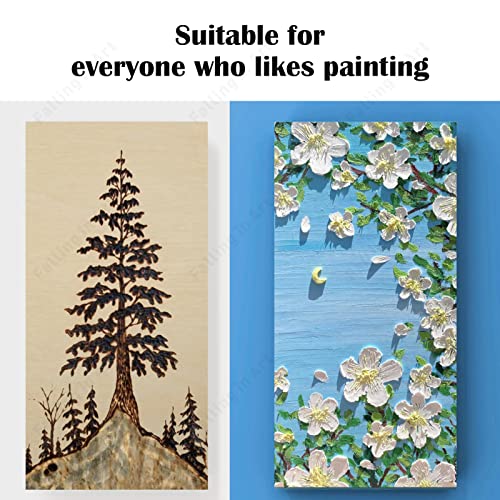 Falling in Art Unfinished Birch Wood Panels Kit for Painting, Wooden Canvas 4 Pack of 6x12’’ Studio 3/4’’ Deep, Cradle Boards for Pouring, Art, Falling in Art