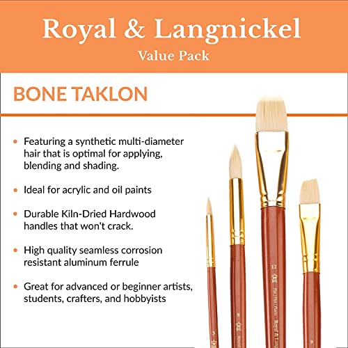 Royal Brush Manufacturing Royal and Langnickel Zip N' Close 12-Piece Brush Set, Firm Bone Taklon Royal Brush Manufacturing Company
